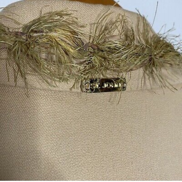 St. John Sport Khaki 2 piece fringe pant suit set - Picture 16 of 16